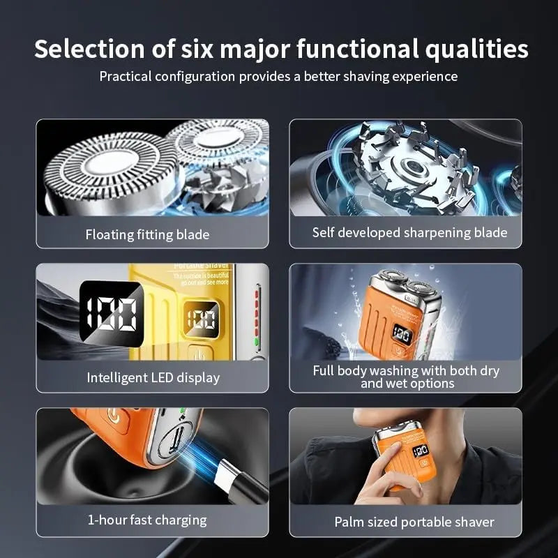 R-19 Luggage Electric Shaver, Mini Shavers for Men, Electric Portable Beard Shaver Razor