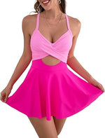 Women’s Tankini Skirt Swimsuit with Chest Pad 13