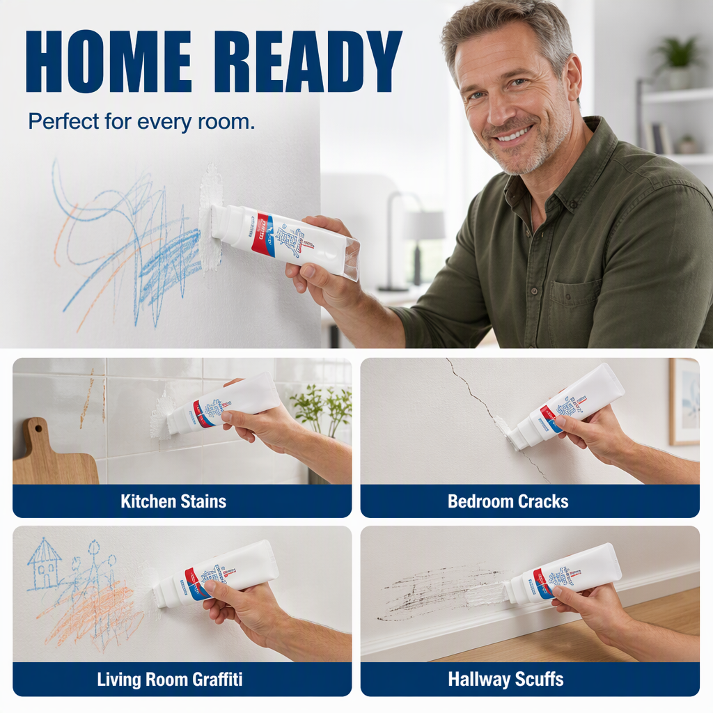 🏠 Waterproof Wall Repair Paste – Quick-Fix Filler with Integrated Roller Brush