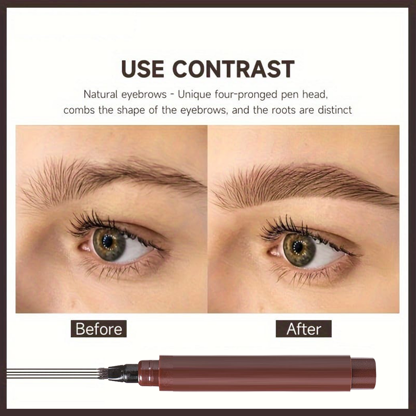 🔥✨✏️ Waterproof 4-Tip Beard & Eyebrow Pen – Smudge-Proof, Natural Look & Long-Lasting 🌟