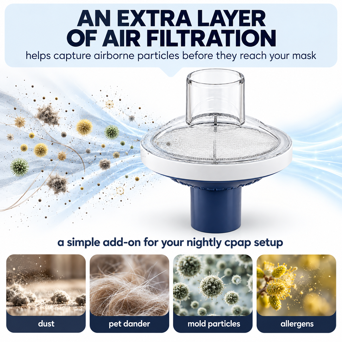 Inline CPAP Bacteria & Particle Filter
