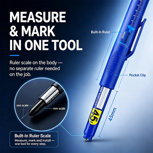 🛠️ Deep Hole Marker Pen – 20mm Long Reach Tip for Precise DIY & Woodworking Marks