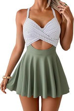 Women’s Tankini Skirt Swimsuit with Chest Pad 9