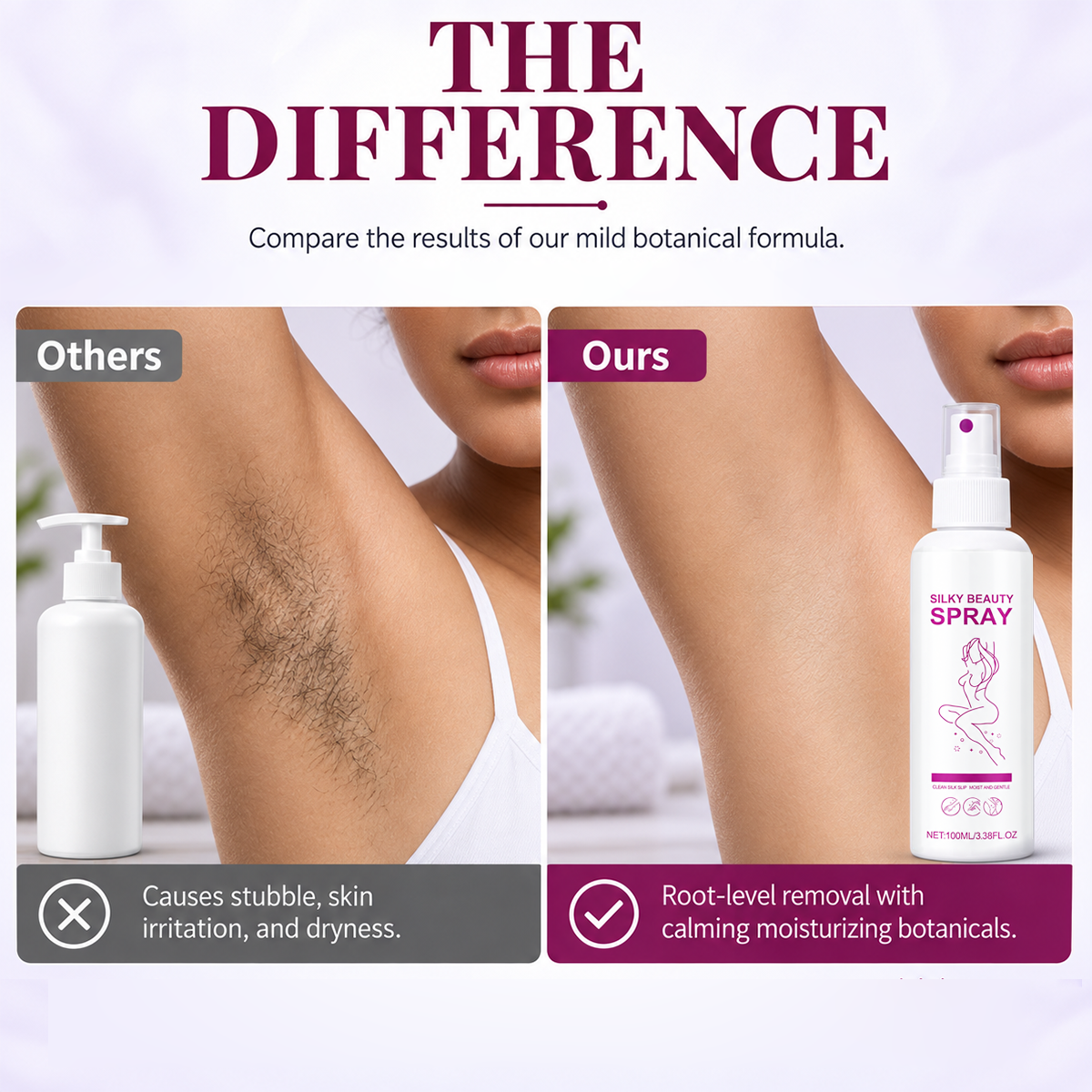 Remove Hair Painlessly Instantly! No-Sting Botanical Mist Spray
