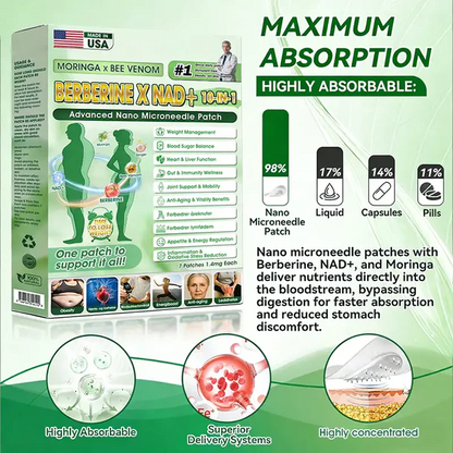 🧑‍⚕️🩺 Daily Wellness Support Patch – Moringa, Berberine & NAD+ Inspired Formula for Body Balance