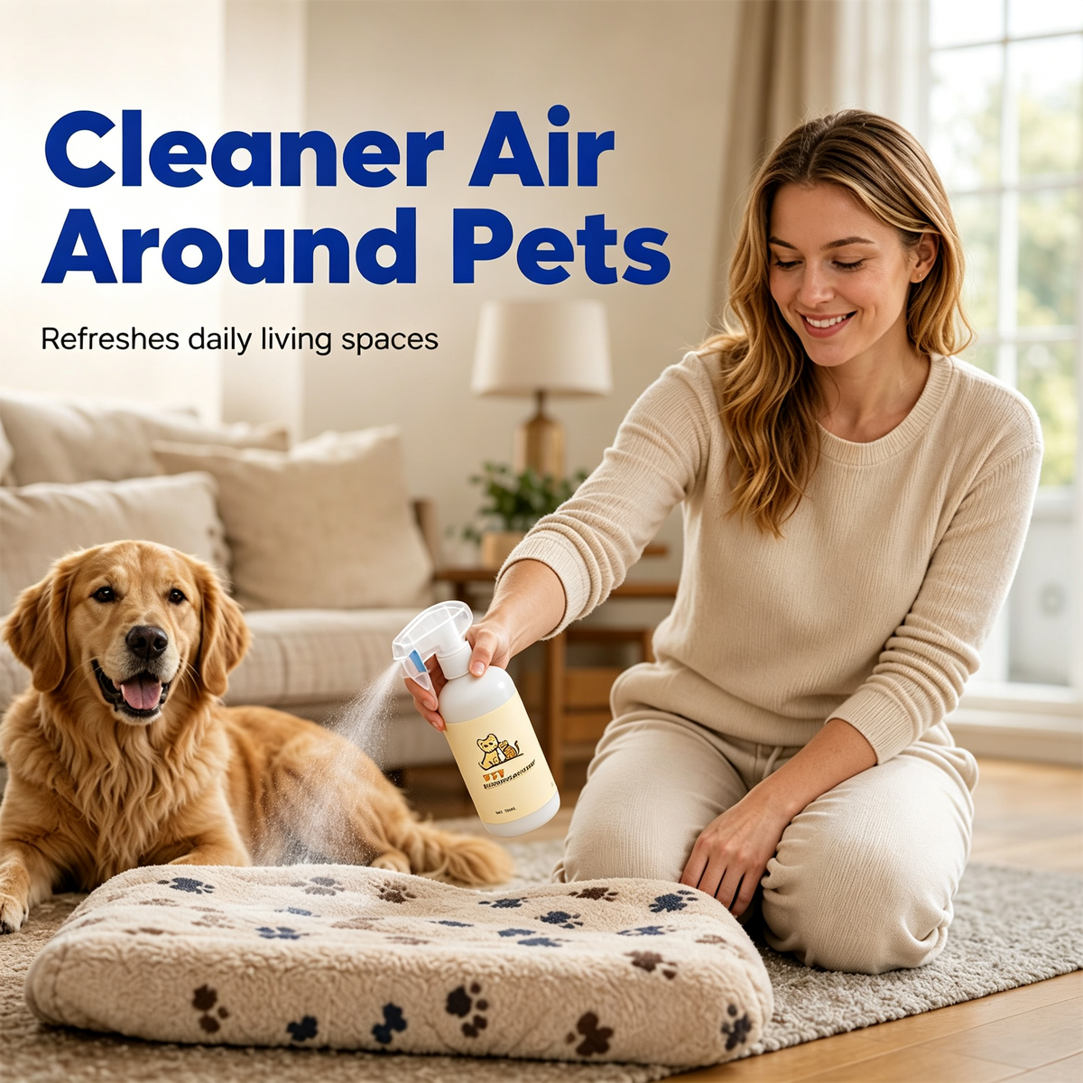 🐾💨 Enzyme Pet Odor Eliminator Spray – Bio-Enzyme Formula for Sofas, Carpets & Floors🏠✨