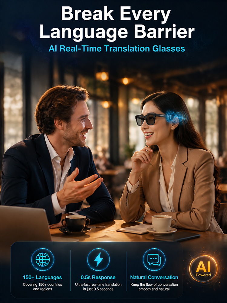 🔥👓 AI Smart Glasses – Offline Translation, Zoom & Smart Exploration
