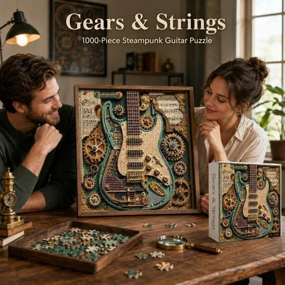 🧩 Creative Steampunk Guitar 3D Puzzle – DIY Mechanical Model Kit