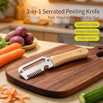 Stainless Peeler , High-Grade Durability, Clean, Precision Peeling + Bottle Opener