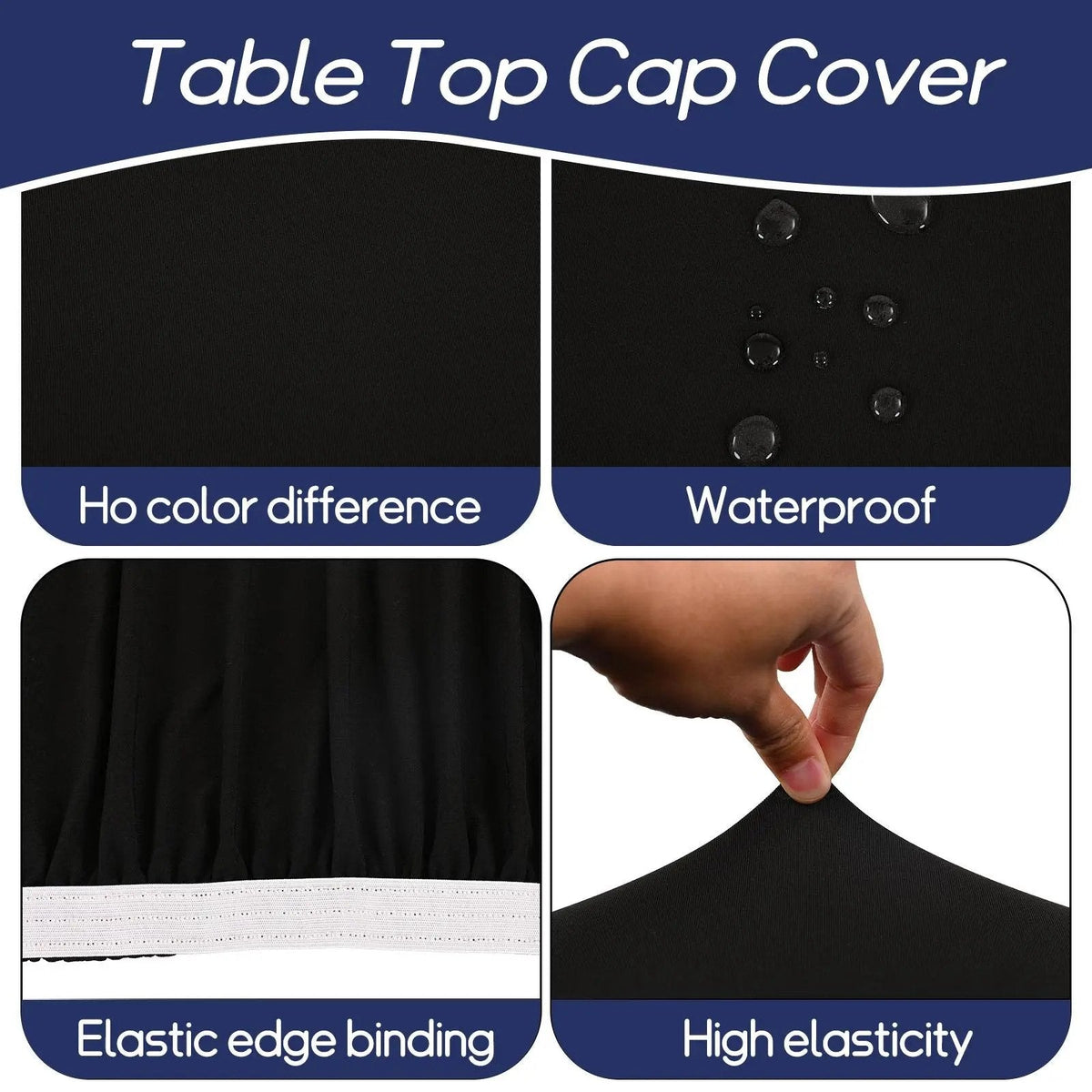 🌸✨Pack Stretch Fabric Table Top Cap Cover, fits 4ft/6ft/8ft Tables