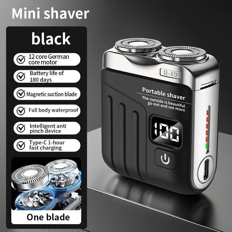 R-19 Luggage Electric Shaver, Mini Shavers for Men, Electric Portable Beard Shaver Razor