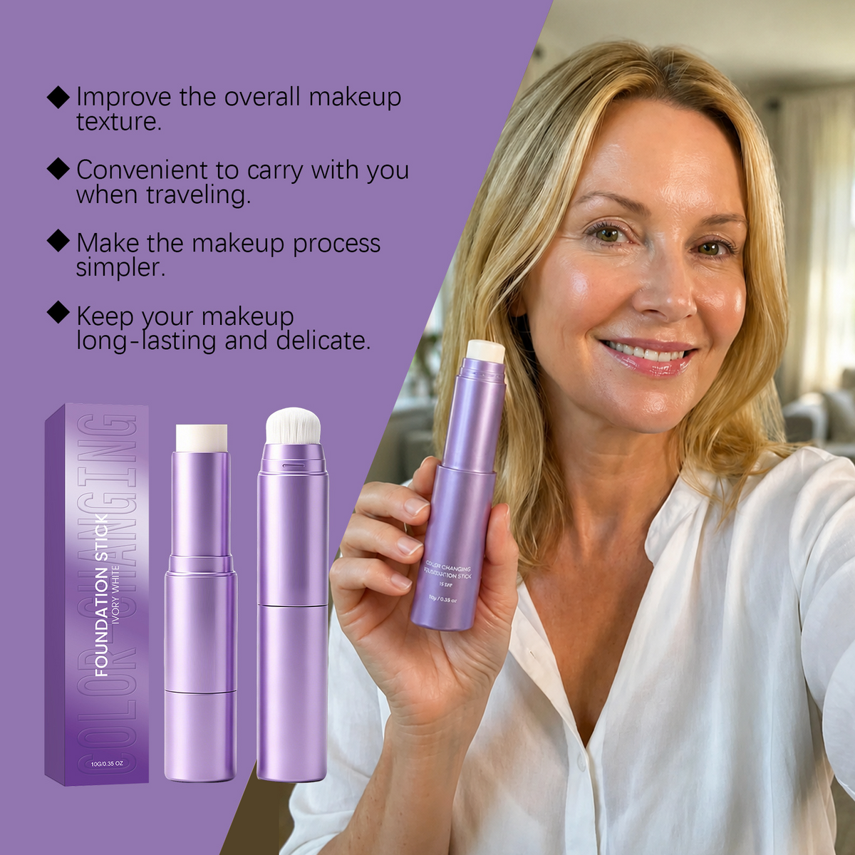2-in-1 Dual-Ended Color-Adapting Glow Foundation Stick
