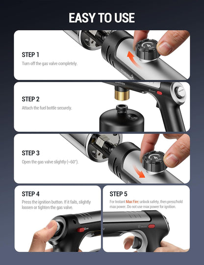 🔥High-Heat Propane Torch – Adjustable Flame Torch for BBQ, Grilling & Charcoal Lighting, Soldering & Outdoor Use