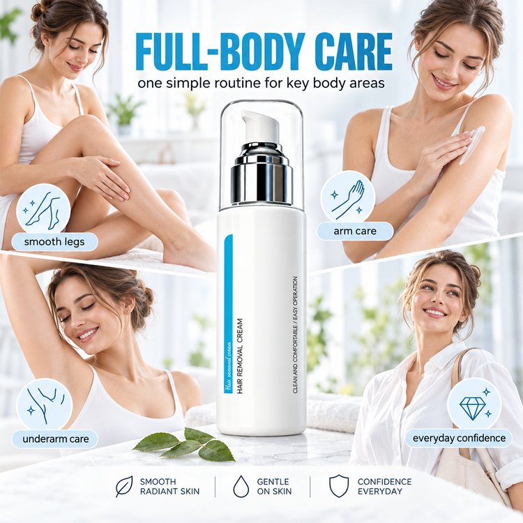 Ice-cooling hair removal cream for full-body care