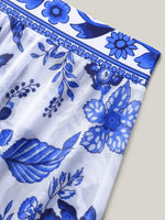 Two-Piece Floral Print Ruched Mesh Swimsuit 9