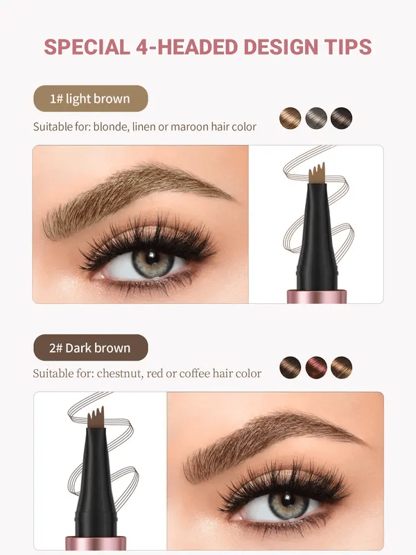 New Waterproof Micro-Fork Eyebrow Pencil, Long-Lasting Brow Pen for Natural Hair-Like Strokes