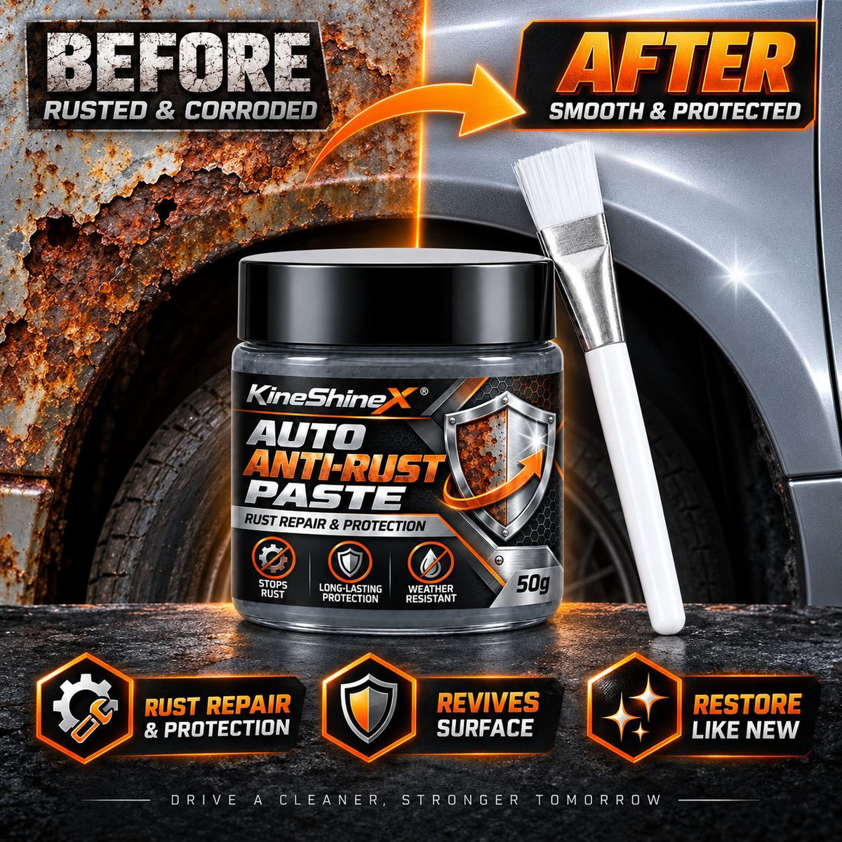 🚗Car Metal Rust Repair Paste‑ Auto Rust Shield Anti‑Corrosion Restoration Cream