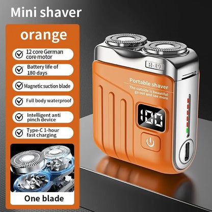 R-19 Luggage Electric Shaver, Mini Shavers for Men, Electric Portable Beard Shaver Razor