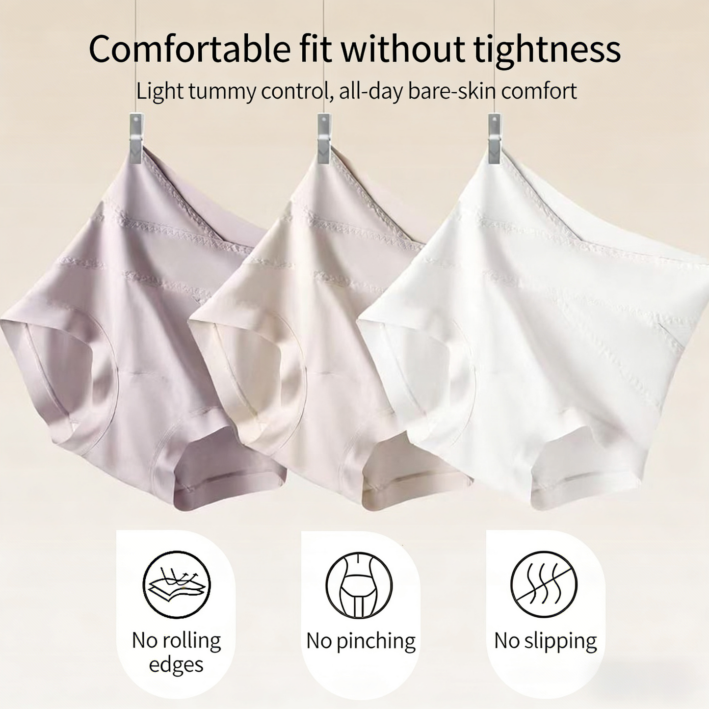Women's 60S Lenzing Modal Underwear High Waist Non-Stuck Crotch Hyaluronic Acid Mulberry Silk Extended Crotch