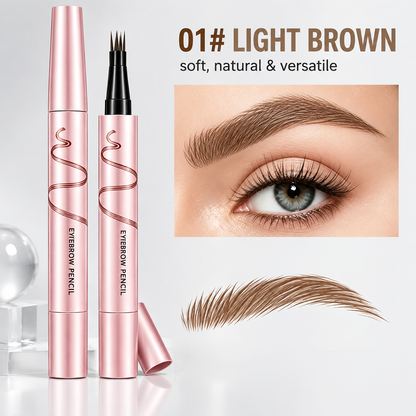 🔥🖤 Waterproof Eyebrow Pencil with 4-Prong Tip | Ultra-Fine Lines for Natural Hair-Like Effect 💗
