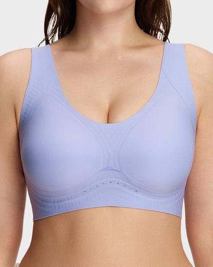 Wide-Strap Wireless Full-Cover Tank Bra