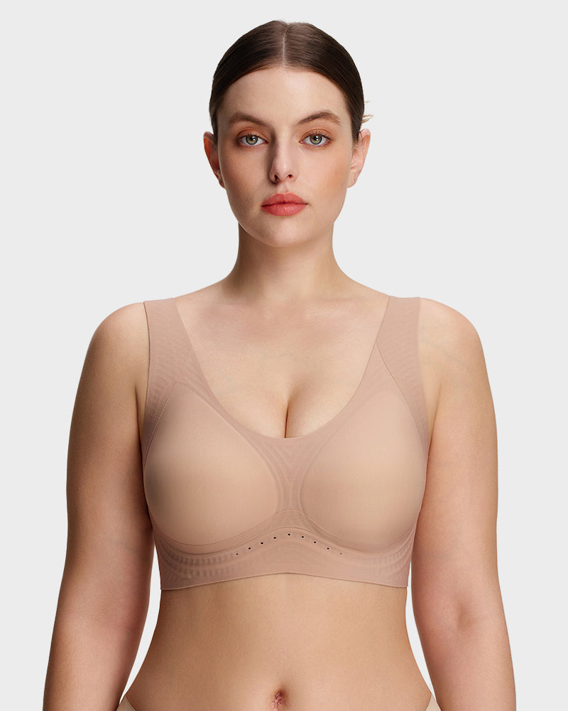 Wide-Strap Wireless Full-Cover Tank Bra