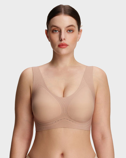 Wide-Strap Wireless Full-Cover Tank Bra
