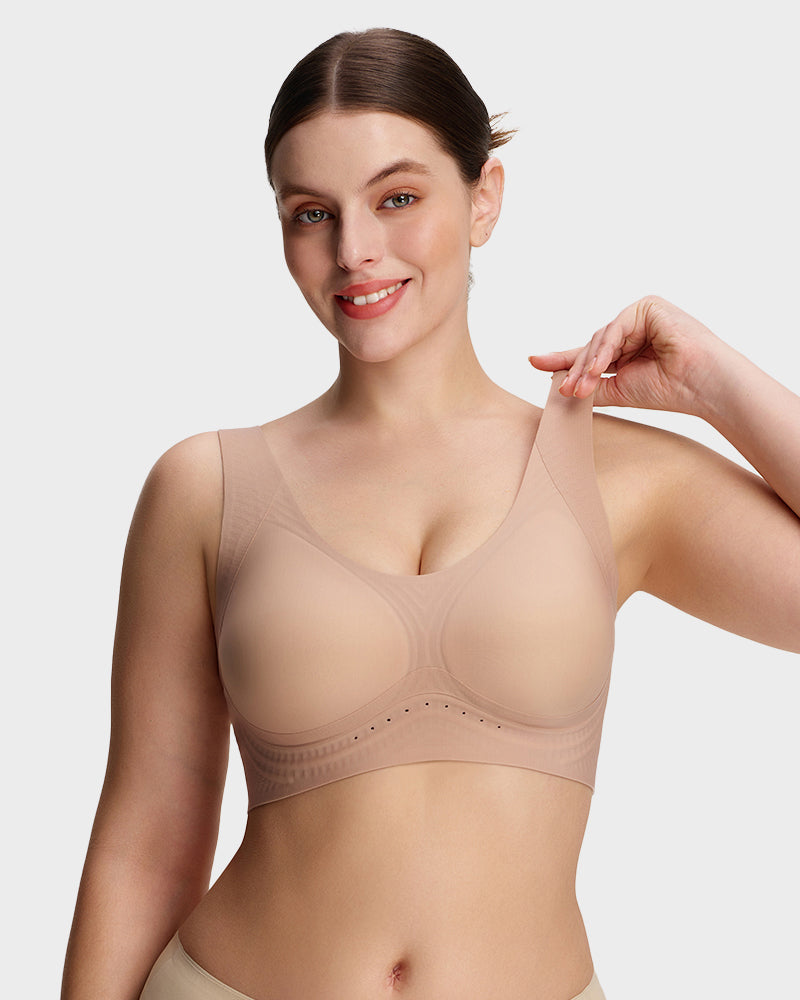 Wide-Strap Wireless Full-Cover Tank Bra