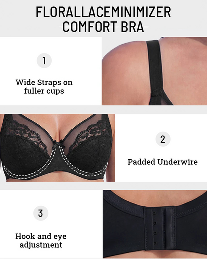 Floral Lace Minimizer Comfort Bra