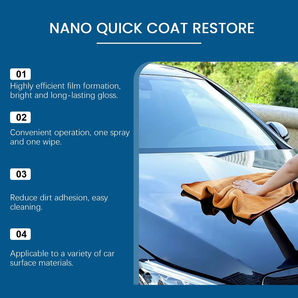 🚗 Car Nano Quick-Coat Spray – Restores Shine & Adds Protective Coating