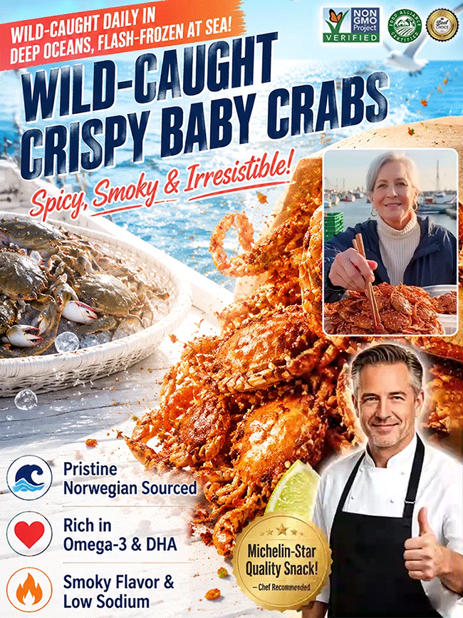 🦀 Spicy Crispy Baby Crabs – Ready-to-Eat Deep-Sea Crab Snack