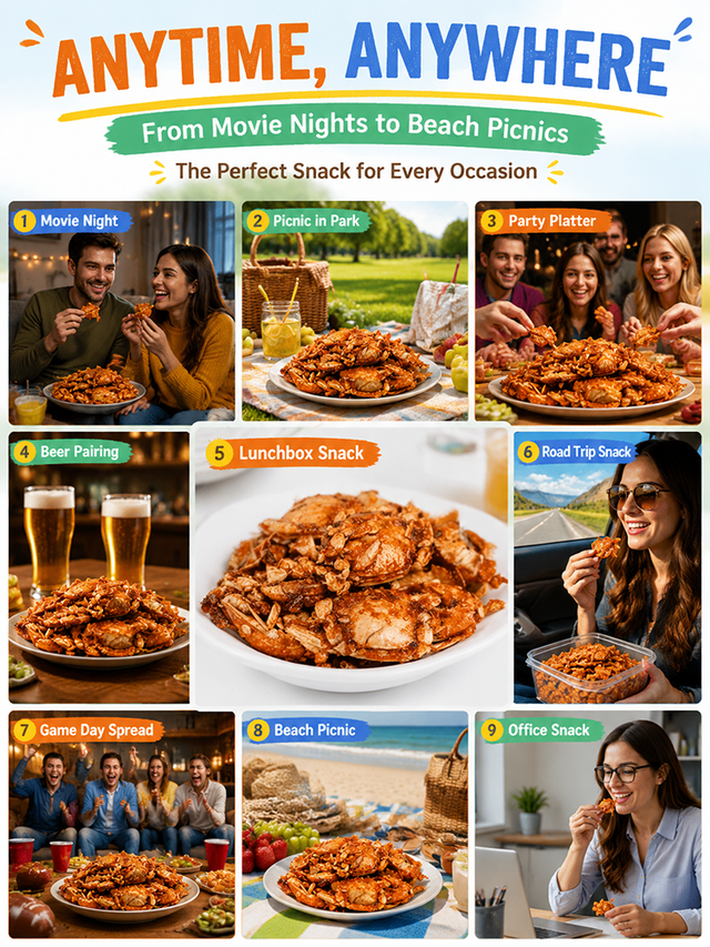 🦀 Spicy Crispy Baby Crabs – Ready-to-Eat Deep-Sea Crab Snack