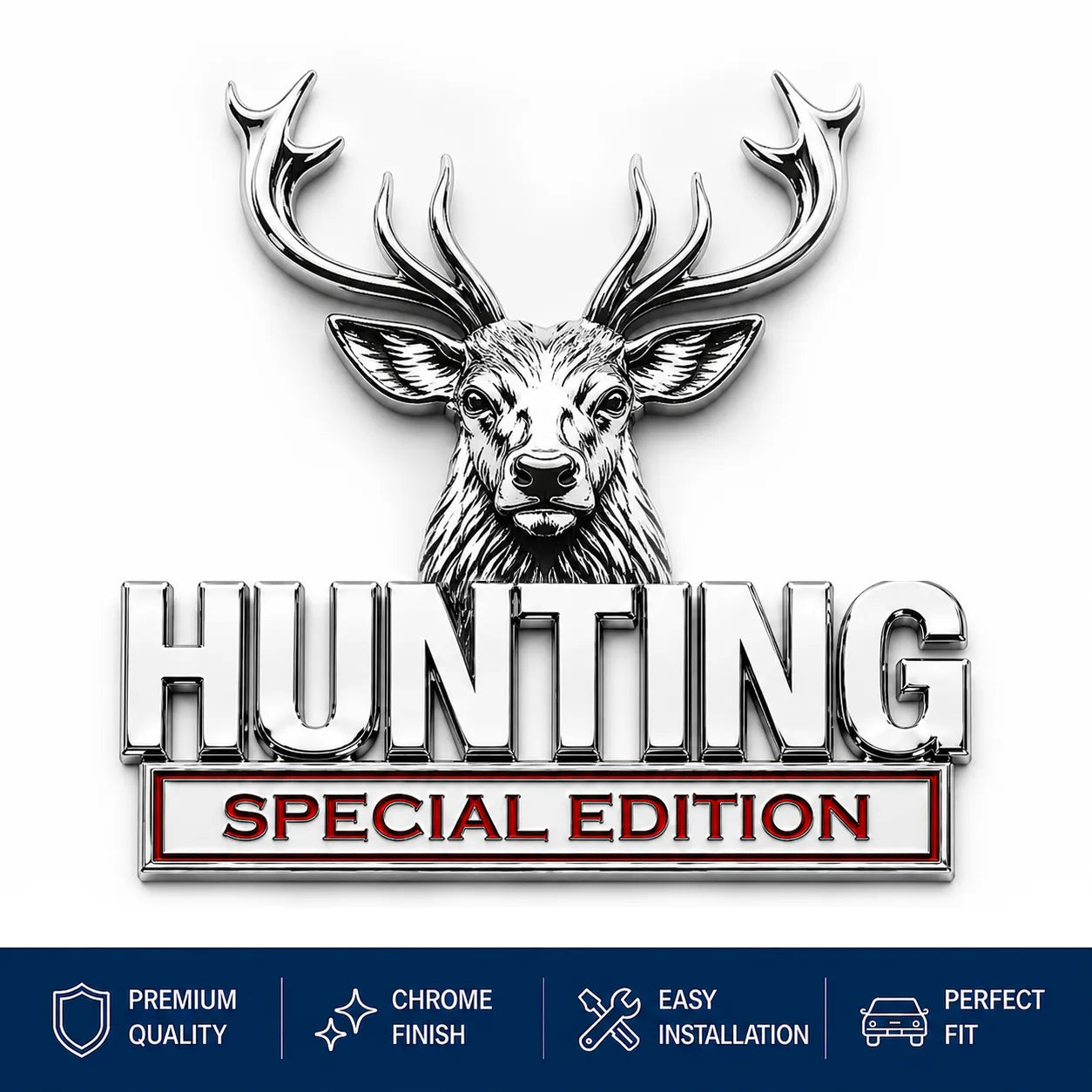 🦌 Hunting Special Edition 3D Chrome Metal Car Emblem