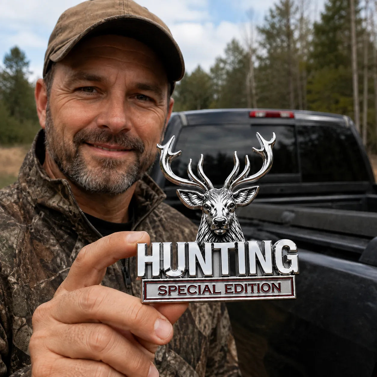 🦌 Hunting Special Edition 3D Chrome Metal Car Emblem