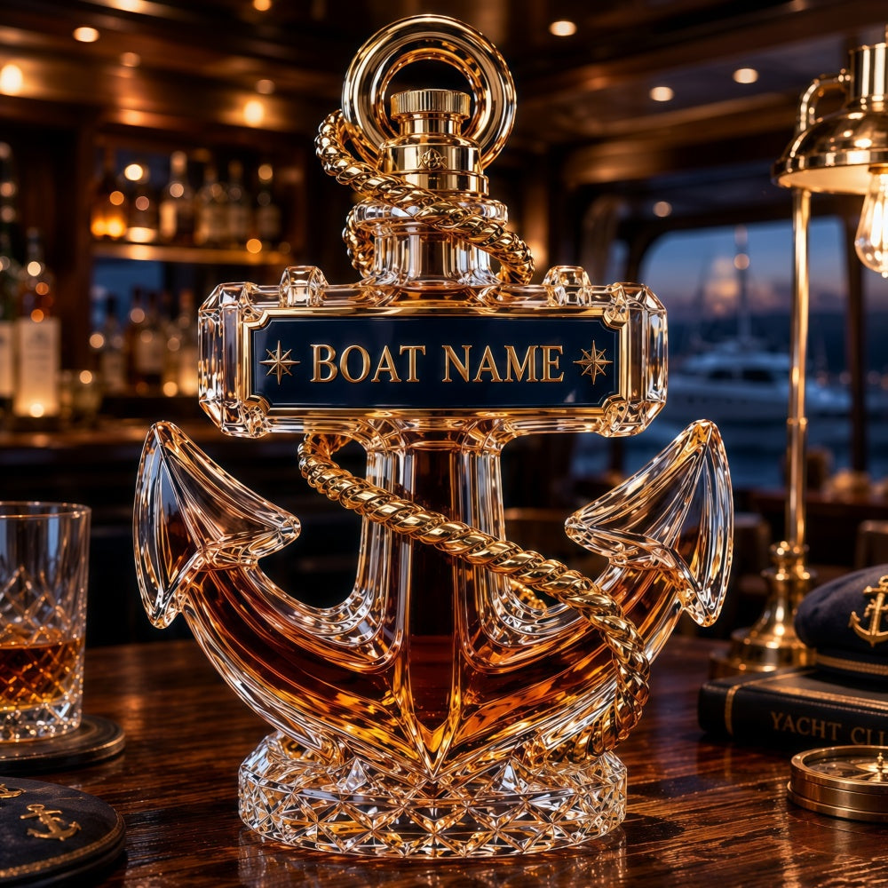 Custom Boat Name Whiskey Bottle