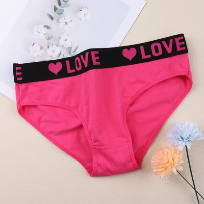 Women's Soft Breathable Heart Tape Panties