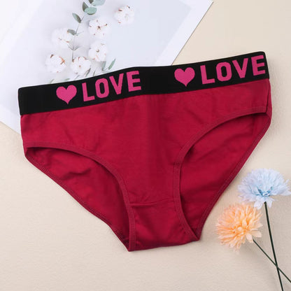 Women's Soft Breathable Heart Tape Panties