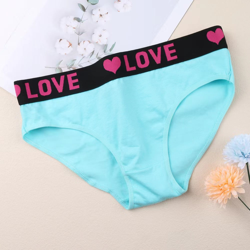 Women's Soft Breathable Heart Tape Panties