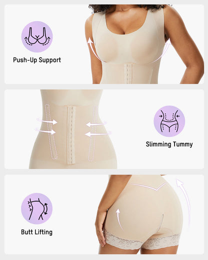 Double-Layer PowerMesh Tummy Sculpt Bodysuit