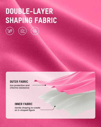 Ruched V-Neck Side Tie Slimming Swim Dress