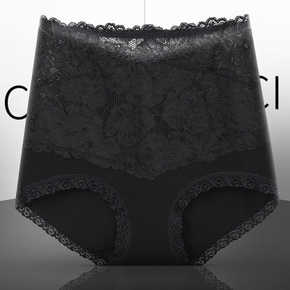 New Women's Floral Lace High Waist Hip Lifting Cotton Briefs