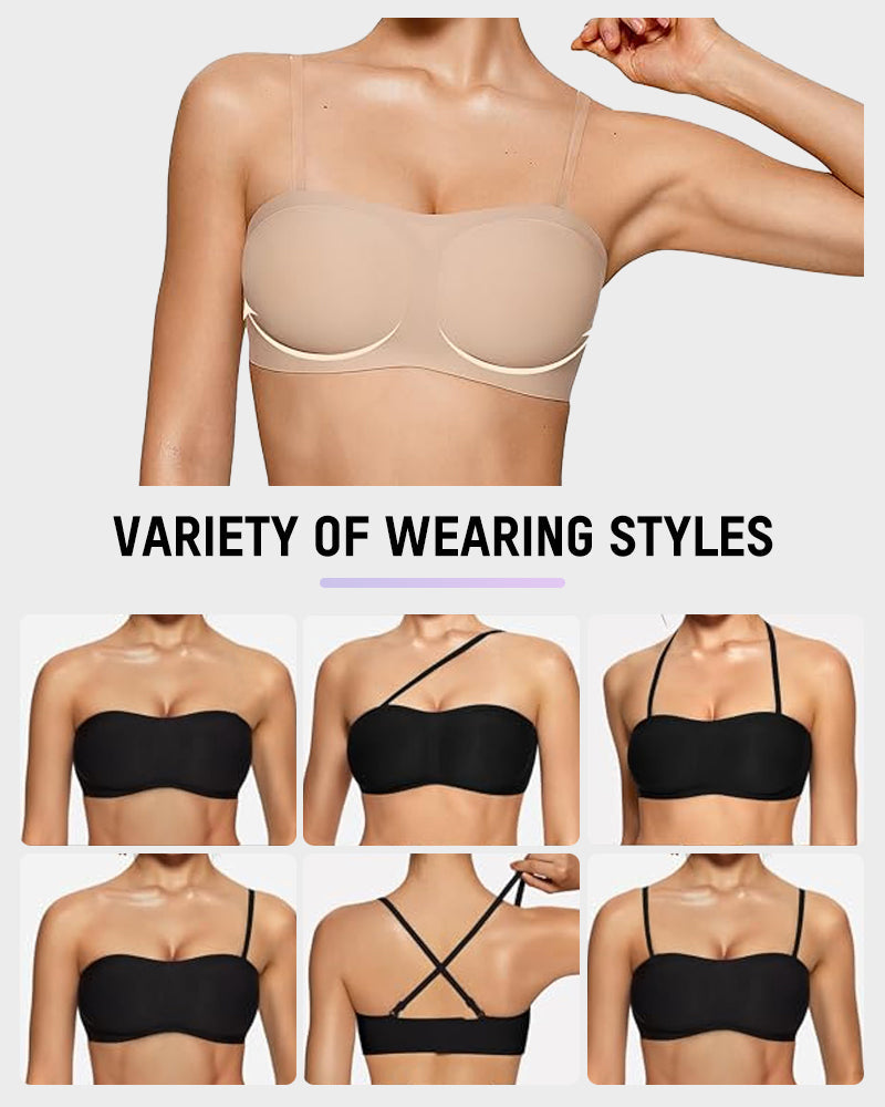 Women's Strapless Wireless Padded Bandeau Bra
