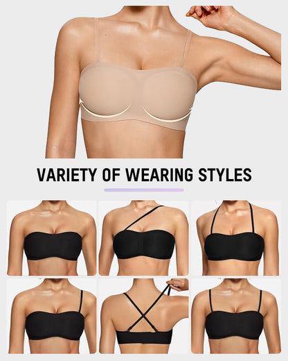 Women's Strapless Wireless Padded Bandeau Bra