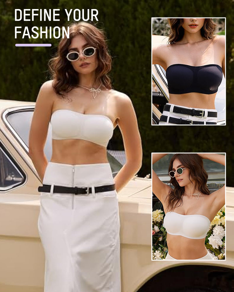Women's Strapless Wireless Padded Bandeau Bra