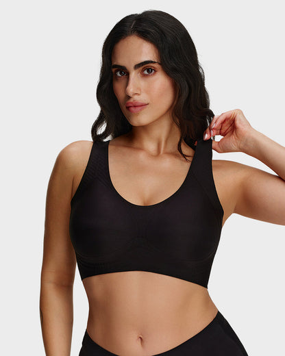 Wide-Strap Wireless Full-Cover Tank Bra