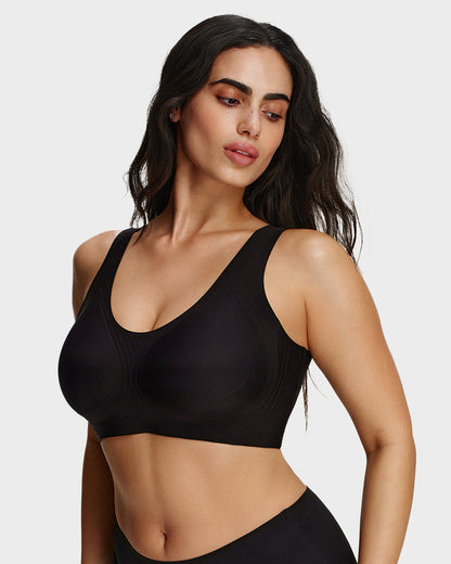 Wide-Strap Wireless Full-Cover Tank Bra