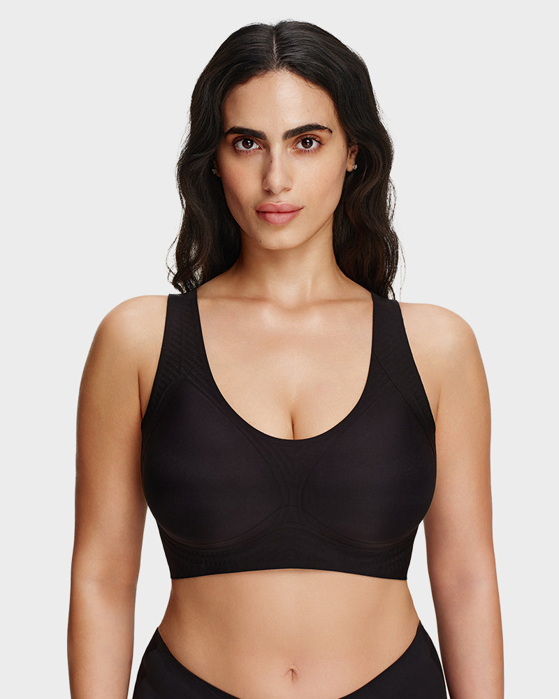 Wide-Strap Wireless Full-Cover Tank Bra