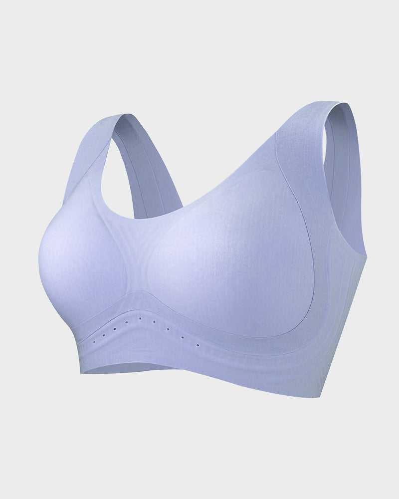 Wide-Strap Wireless Full-Cover Tank Bra
