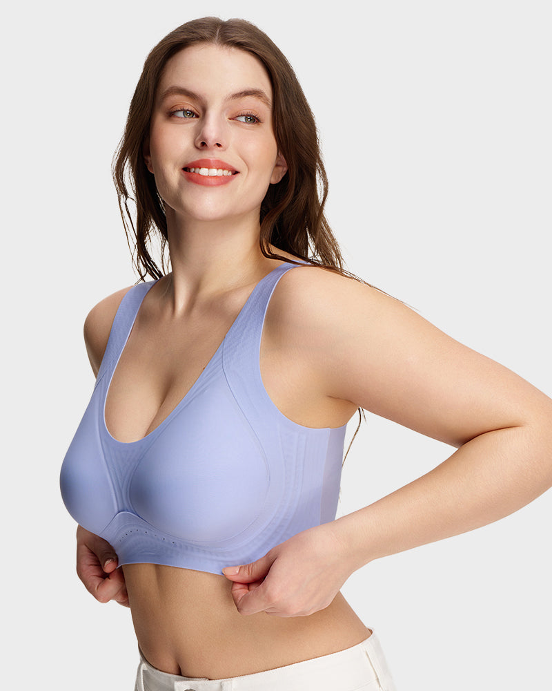 Wide-Strap Wireless Full-Cover Tank Bra