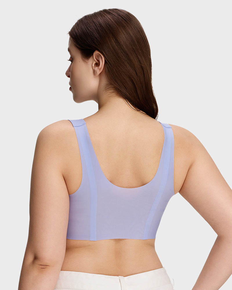 Wide-Strap Wireless Full-Cover Tank Bra